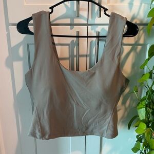Lululemon size 12 Align Women's Taupe Scoop Neck Crop Tank Top